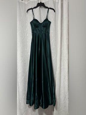 B. Darlin Dark Green Satin Dress